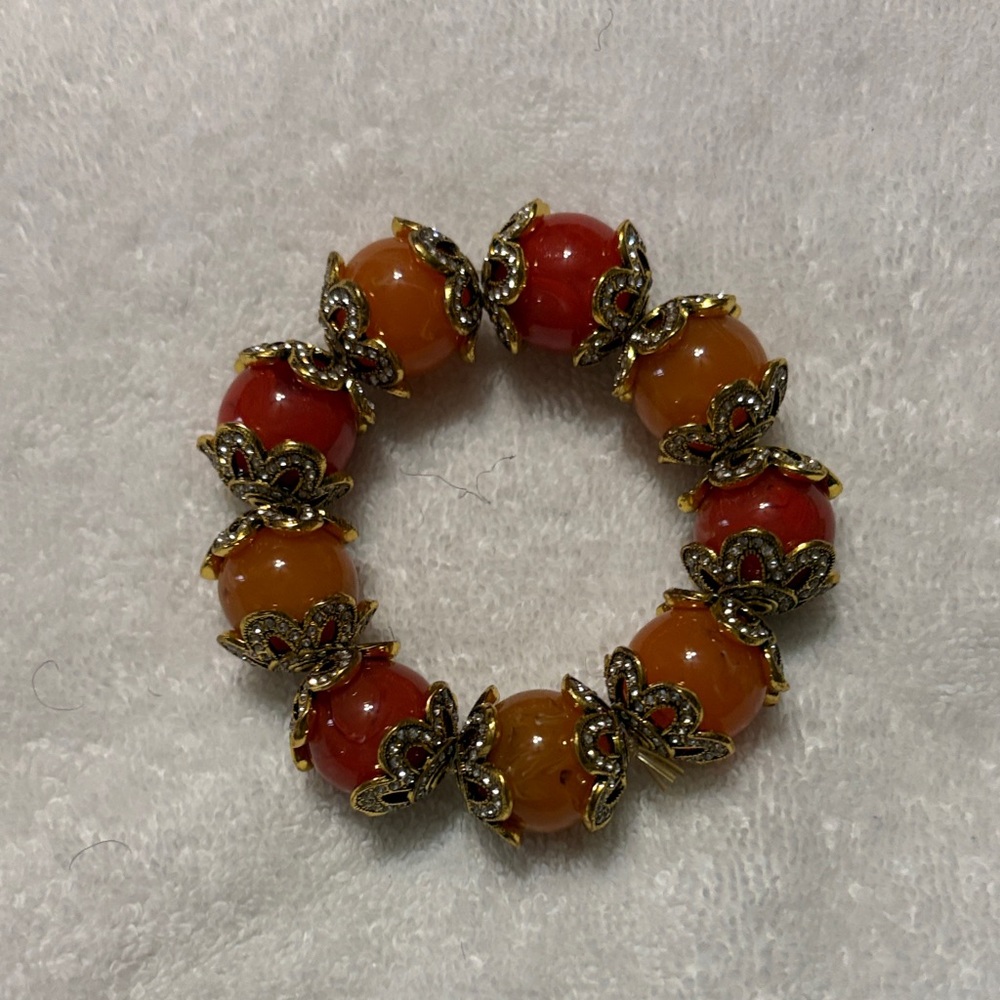 Sassy jones Orange Beaded Bracelet